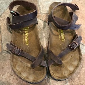 Women’s brown Birkenstock Yara sandals